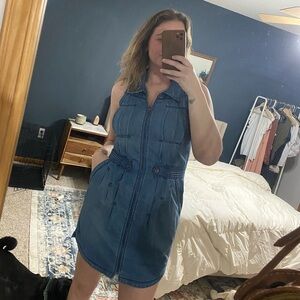 DKNY Denim Sleeveless Zip-Up Dress